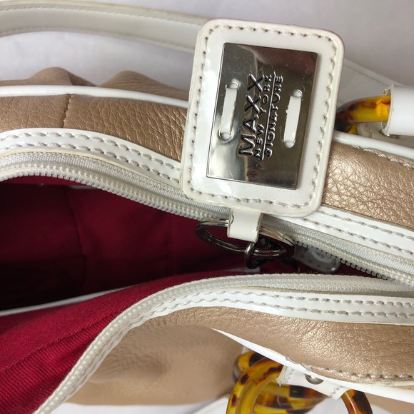 Maxx NewYork Signature Metallic Gold Shoulder Bag - Picture 11 of 12